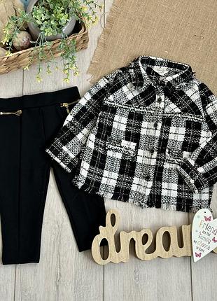 Стильний комплект дівчинці 9-12 місяців, рубашка буклє, джегінси