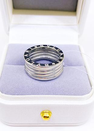 Кольцо колечко с логотипом широкое серебро 925 проба новое с биркой булгари bulgari