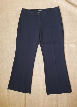 Класичні стрейчеві жіночі брюки темно-синього кольору