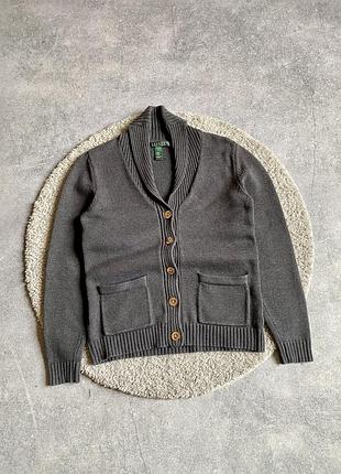 Lauren ralph lauren green label cotton blend cardigan оригінал жіночий джемпер кардиган кофта пуловер реглан на ґудзиках