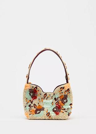 Сумка мішок з бісером zara new