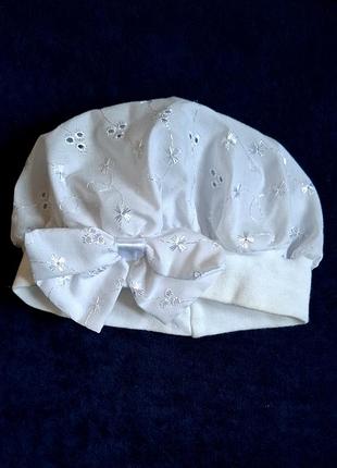 Панама берет англия с бантиком белое шитье на 6 мес-1 год