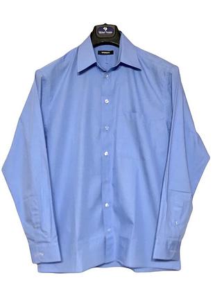Мужская однотонная голубая рубашка