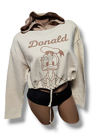 Укорочена толстовка з капюшоном