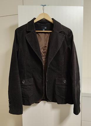 Жакет, пиджак, блейзер h&m, вельвет, хлопок