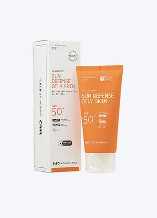 Сонцезахисний легкий крем для комбінованої/жирної шкіри innoaesthetics sun defense spf 50+ oily skin