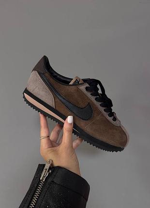 Кросівки nike cortez brown / black premium