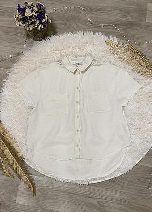 Асимметричная льняная рубашка