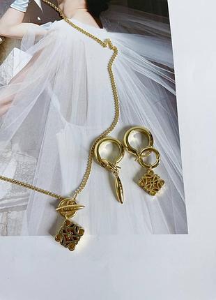 Цепочка, серьги loewe