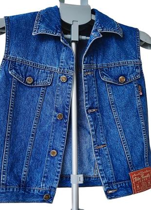 Італія blue family jeans m-l 44-46-48 38-40 джинсовая жилетка безрукавка джинс джинсовые жилєтка джинсова вінтаж винтаж вінтажному жилет