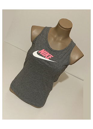 M nike натуральная короткая майка хлопок с логотипом в центре серая