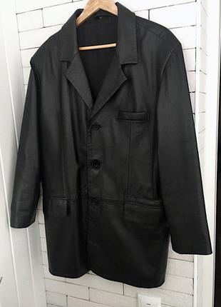 Кожаный чёрный пиджак натуральная кожа куртка 2020