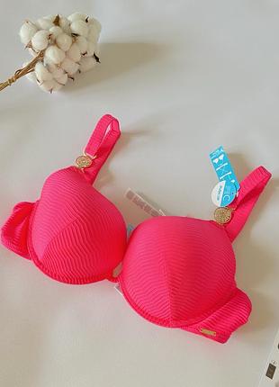 Розкішний верх купальника яскраво неонового кольору з золотистими вставками 85c