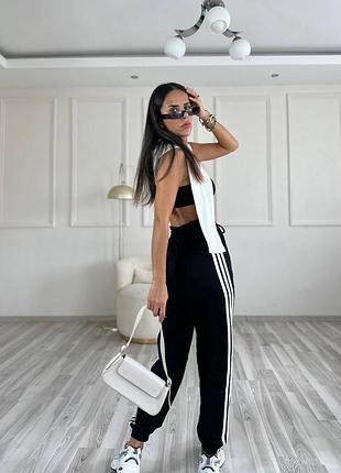 Базові джогери з лампасами двонитка 42-44, 44-46 (2 кольори)