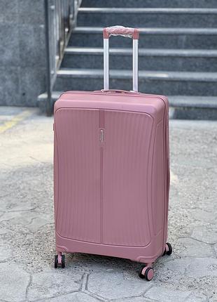 С 005 рожевий полипропилен marsel маленький чемодан дорожный s на колесах 4 колеса ручная кладь