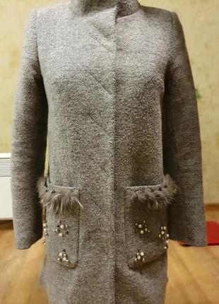Женское зимнее шерстяной пальто2 фото