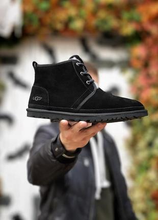Ugg neumel зимові чоловічі черевики угг чорні3 фото