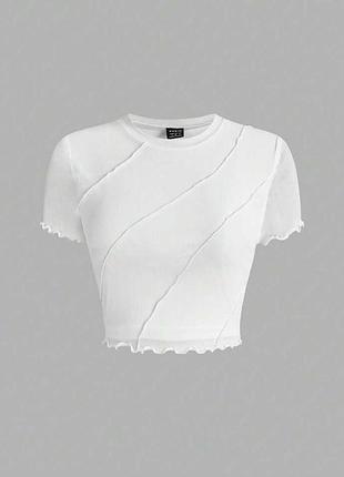 Белый укороченный топ shein