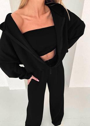 Костюм тройка топ свободные брюки и укороченная кофта 🆕💖💖💖