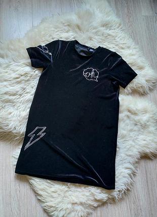 ❤️🖤♥️ крутое черное велюровое платье