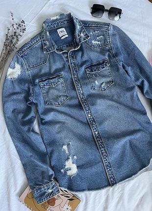 Джинсовая куртка/джинсовка zara, размер м