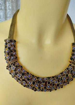 Ожерелье бронза с сиреневым 7982 2