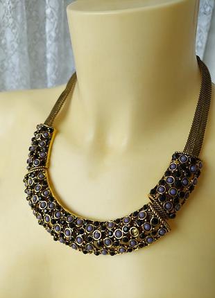 Ожерелье бронза с сиреневым 7982 3