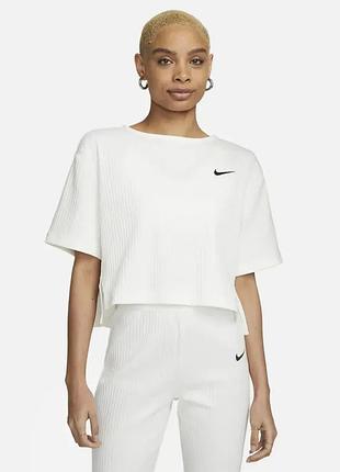 Футболка женская nike белая в рубчик