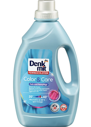 Гель для стирки цветных деликатных тканей denkmit feinwaschmittel lotion color & care, 30 wl