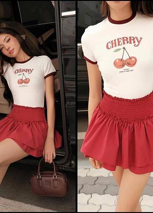 Женская легкая мини юбка - шорты