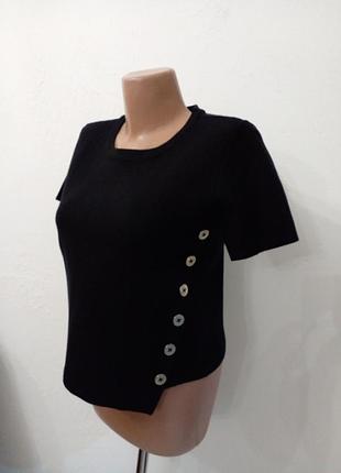 Трикотажная блуза джемпер короткий рукав