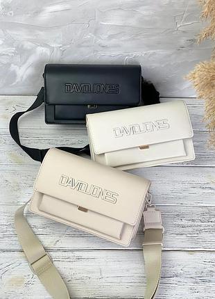 Сумка кросс боді клатч спорт на шлейці текстильна багет міні david jones девид джонс 7508