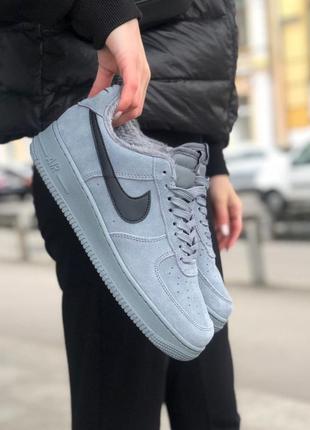 Nike air force grey зимние мужские кроссовки найк в сером цвете7 фото