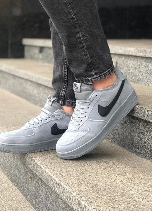 Nike air force grey зимние мужские кроссовки найк в сером цвете5 фото