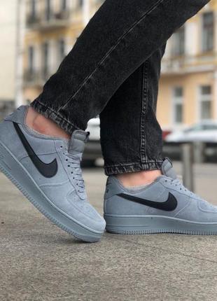 Nike air force grey зимние мужские кроссовки найк в сером цвете8 фото
