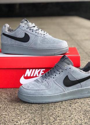 Nike air force grey зимние мужские кроссовки найк в сером цвете6 фото