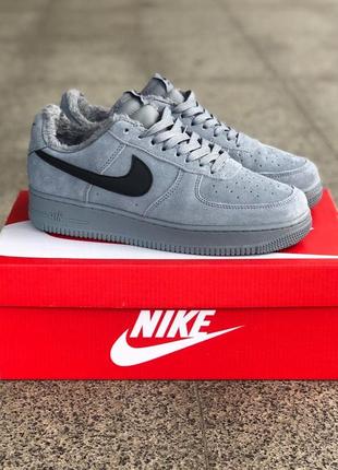 Nike air force grey зимние мужские кроссовки найк в сером цвете4 фото