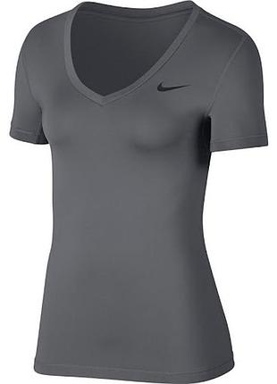 Женская футболка nike dri-fit серая, графит размер л