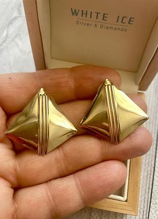 Винтажные серьги золотистые американский винтаж