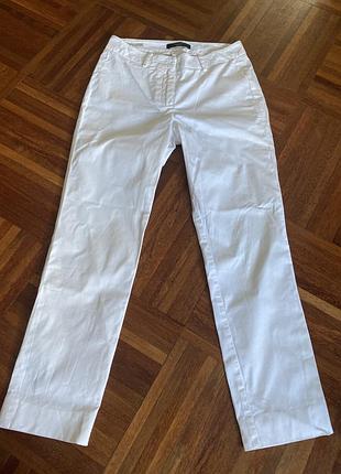 Бавовняні дизайнерські білі штани cropped cigarette weekend max mara xs 34 італія 🇮🇹