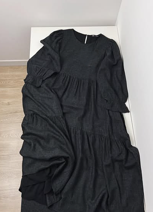 Ярусное вискозное миди платье zara