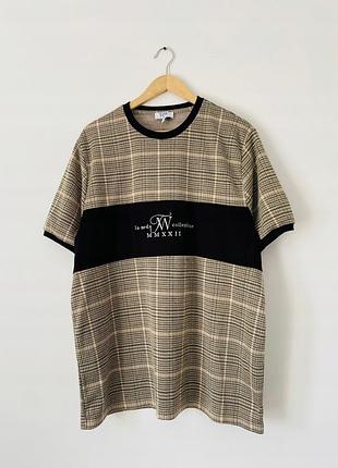 Плотная футболка в клетку l taylor&wright