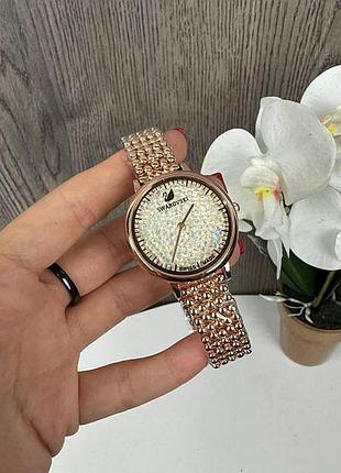Модные женские наручные часы стиль сваровски, часы на руку с камушками swarovski (1689)