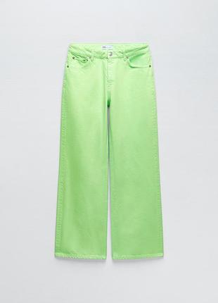Джинсы zara неоновые wide leg