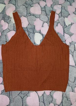 Майка-топ шоколадного кольору