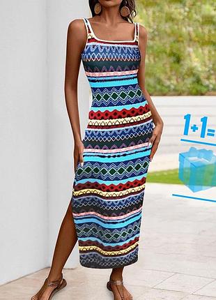 🥰 миди платье в геометрический принт l