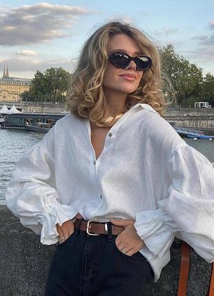Ллянна сорочка з пишними рукавами