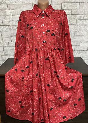 Платье миди в цветочный принт