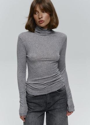 Кофта сіра лонг водолазка джемпер трикотажна сірий intimisimi zara