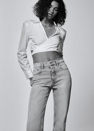 🖤укороченная рубашка поплиновая топ zara🖤